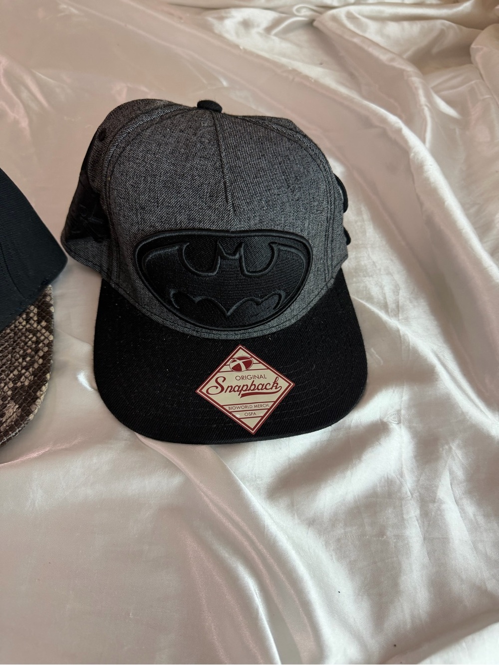Batman Logo Gray and Black Snapback Hat